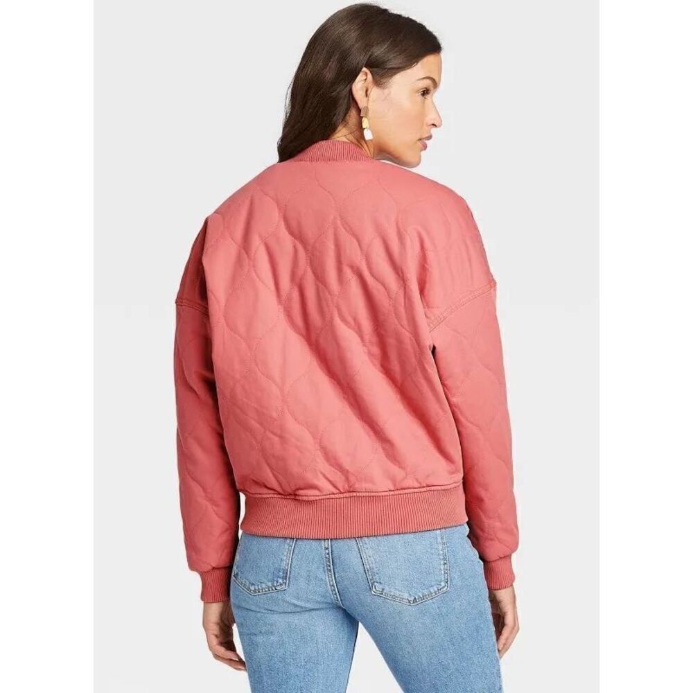 Universal thread pink quilted utility bomber jack… - image 2